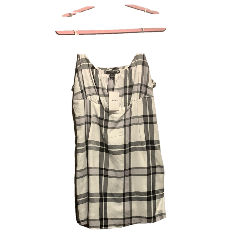 Forever 21 NWT Black & White Dress Adjustable Straps FITS LIKE MED Tag X Large